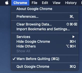 Как сделать кнопку chrome quit